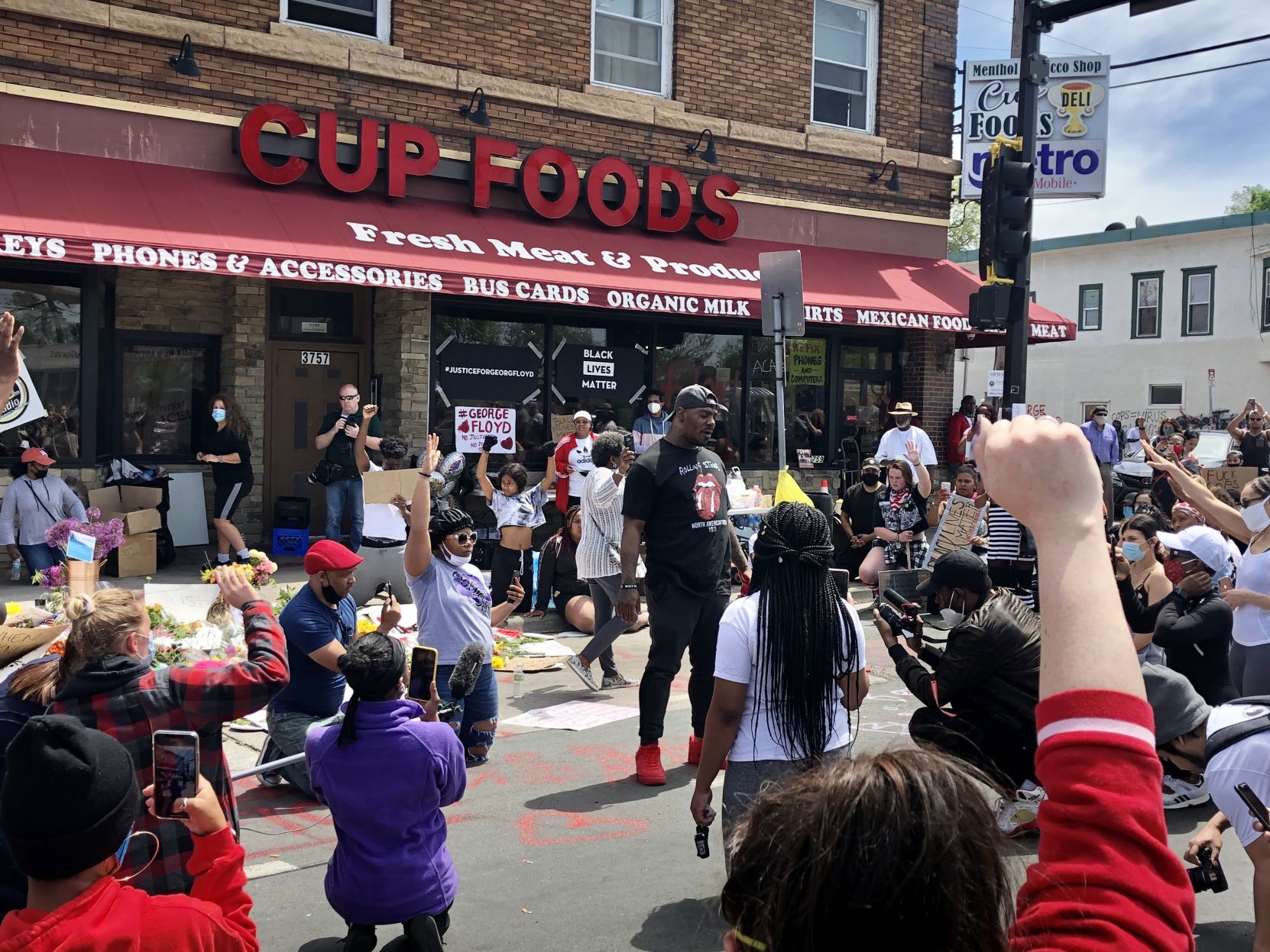 George Floyd memorial gathering in Minneapolis